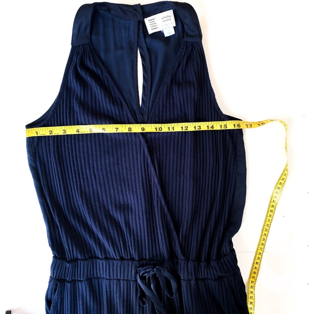 anthropologie navy juniper jumpsuit w/pockets M - Picture 5 of 9